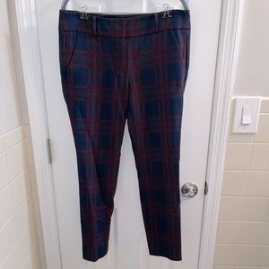 Loft Navy and Maroon Marisa Skinny Pants